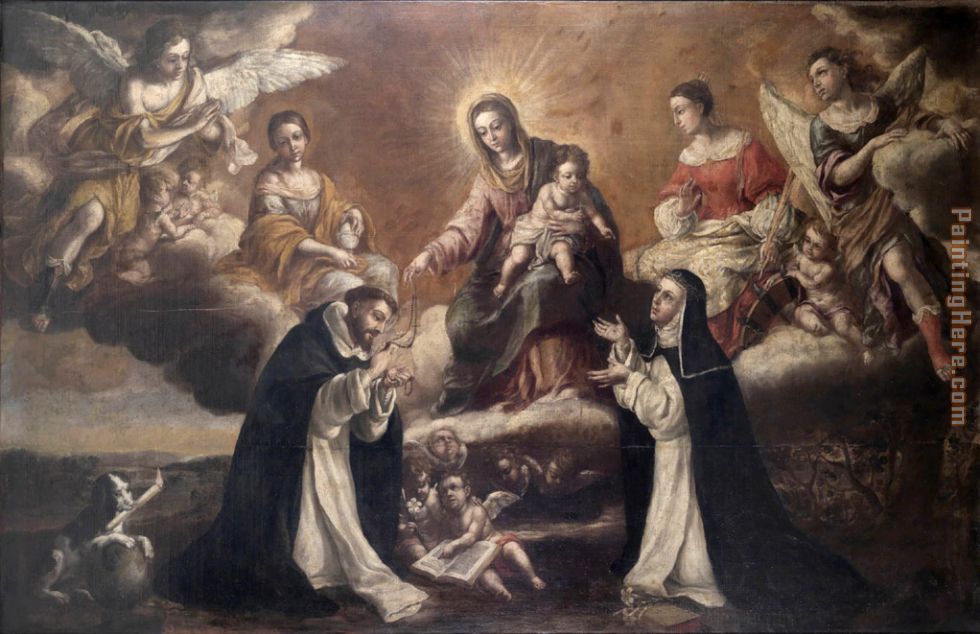 Unknown Artist Virgen del Rosario Santo Domingo y Santa Catalina de Siena